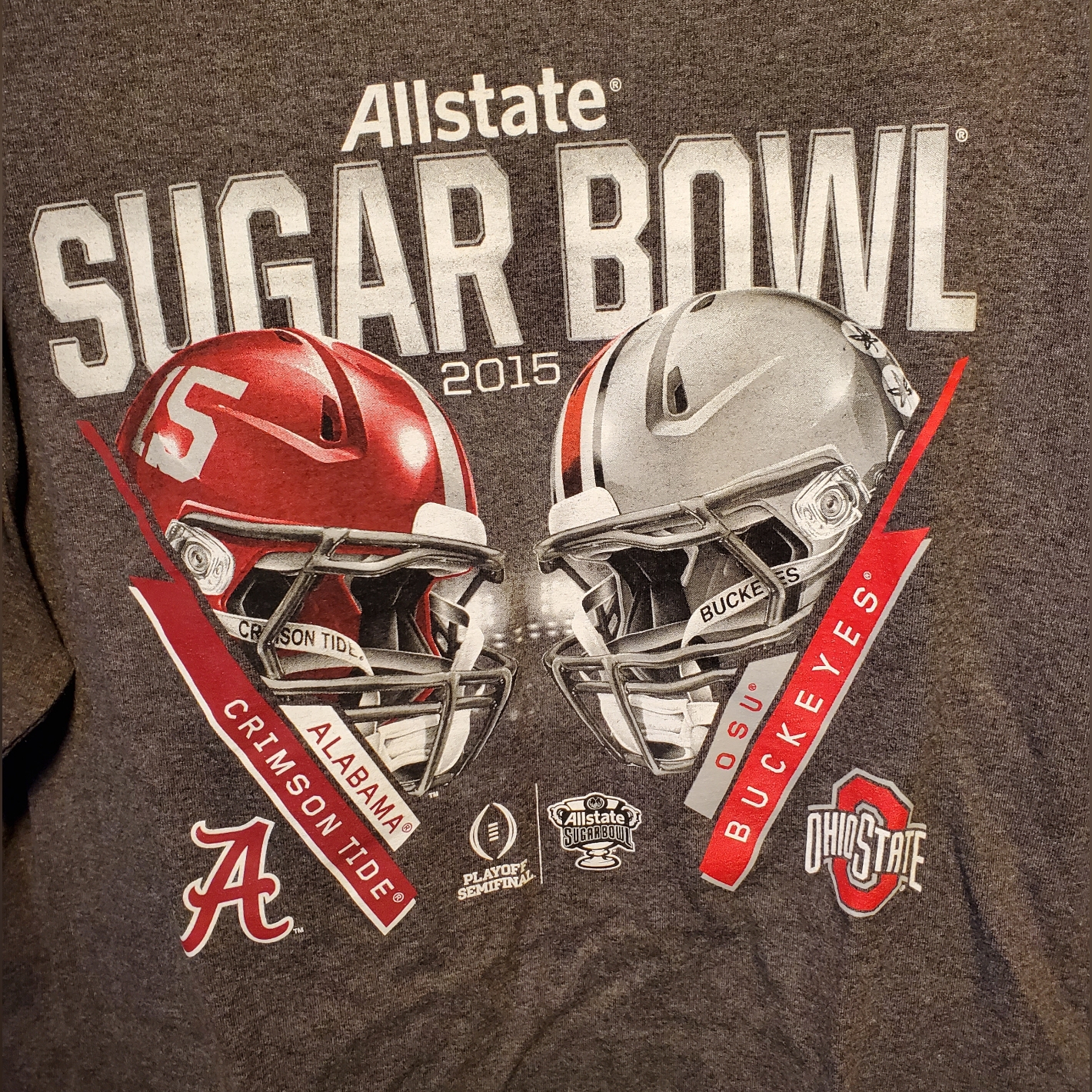 Sugar Bowl 2015 Ohio State Buckeyes Alabama T Shirt Mens Large Ncaa Football Sugar Bowl 2015 Ohio State Buckeyes Alabama T Shirt Mens Large Ncaa Football